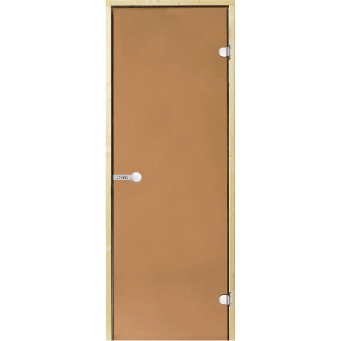 Дверь стеклянная HARVIA 8х19 коробка сосна, стекло бронза D81901M